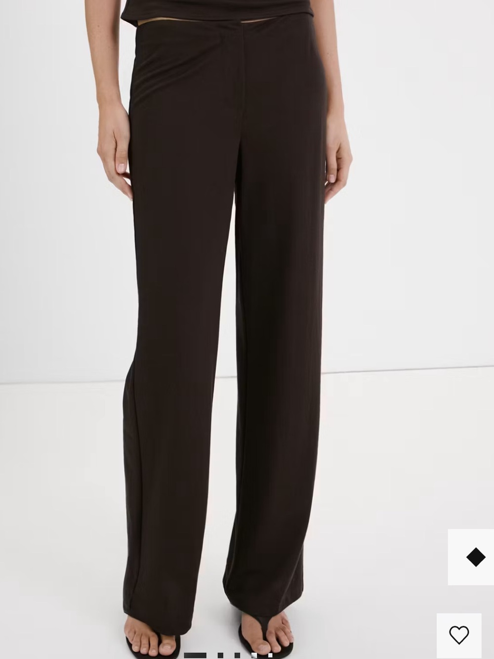 Mango Dark Brown Wide-Leg Stretch Pants STRAIGHT MID-RISE PANTS 7150